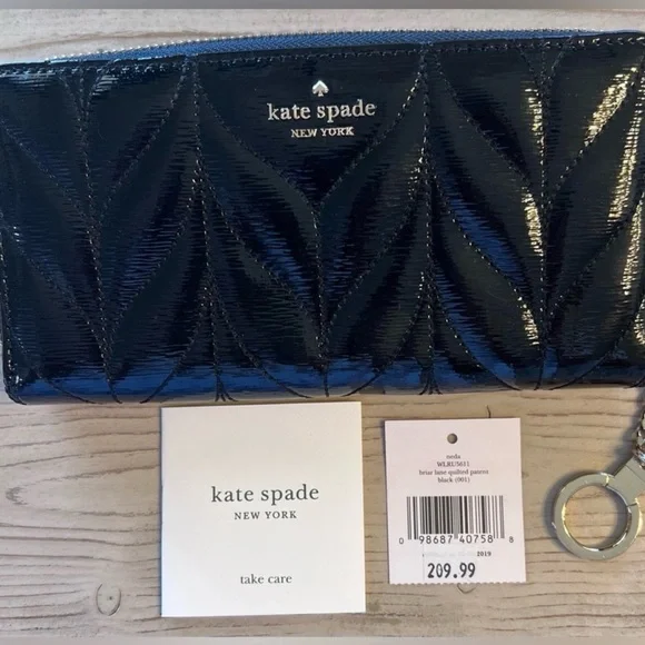 kate spade Black Patent Quilted Leather Wallet - Picture 2 of 5